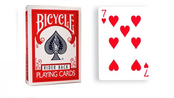 Force Deck - Rot - Herz 7 - Bicycle Forcierspiel - Forcing Cards - Forcierkarten