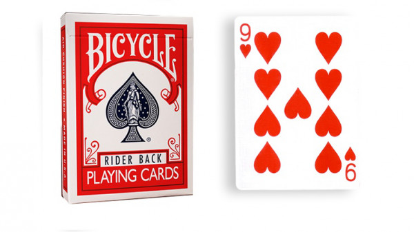 Force Deck - Rot - Herz 9 - Bicycle Forcierspiel - Forcing Cards - Forcierkarten
