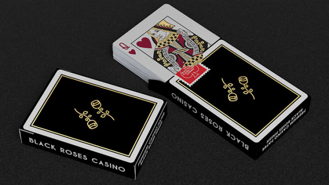 Gold Foil Black Roses Casino - Pokerdeck