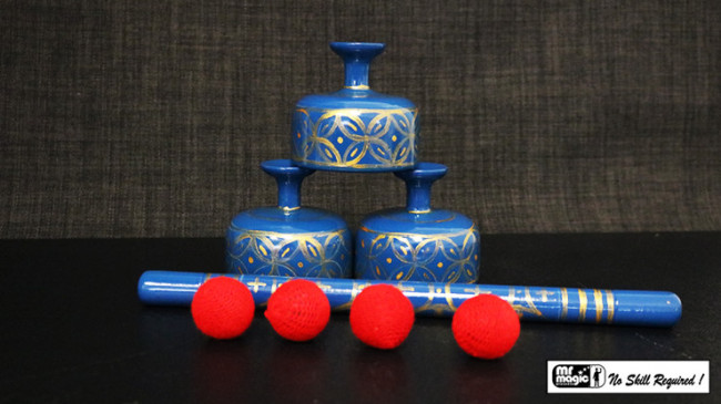 Indian Street Cups with Wand (Hand painted blue) by Mr. Magic