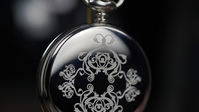 Infinity Pocket Watch V3 by Bluether Magic - STD Version - Silver Case - White Dial