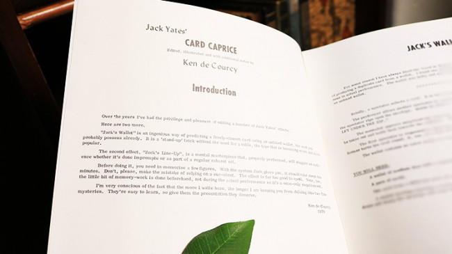 Jack Yates' Card Caprice by Ken de Courcy - Buch