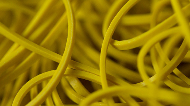 Joe Rindfleisch's SIZE 16 Rainbow Rubber Bands (Russell Leeds -Yellow ) by Joe Rindfleisch