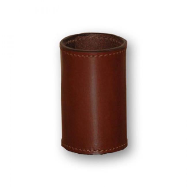 Leather Coin Cylinder (Brown, Half Dollar Size)
