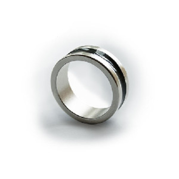 PK Ring - Magnetring Darkline Modern - 19mm - Silber und Schwarz