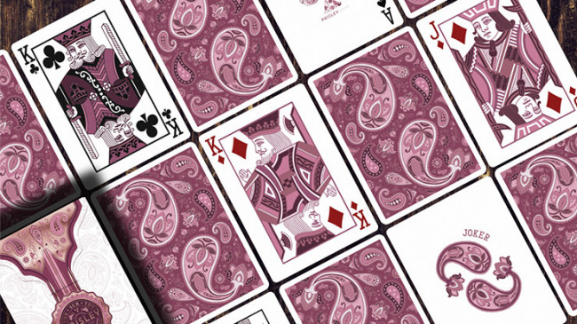 Marked Paisley Ton sur Ton Poudre Rouge - Pokerdeck - Markiertes Kartenspiel