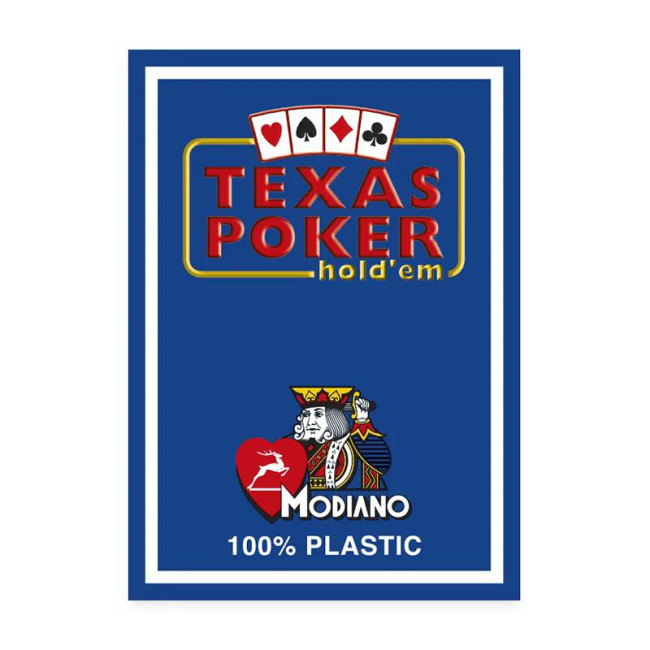 Modiano playing cards - Texas Poker 2 Jumbo index Blue