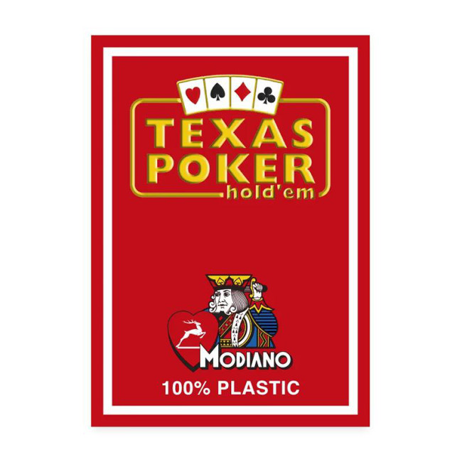 Modiano playing cards - Texas Poker 2 Jumbo index Red