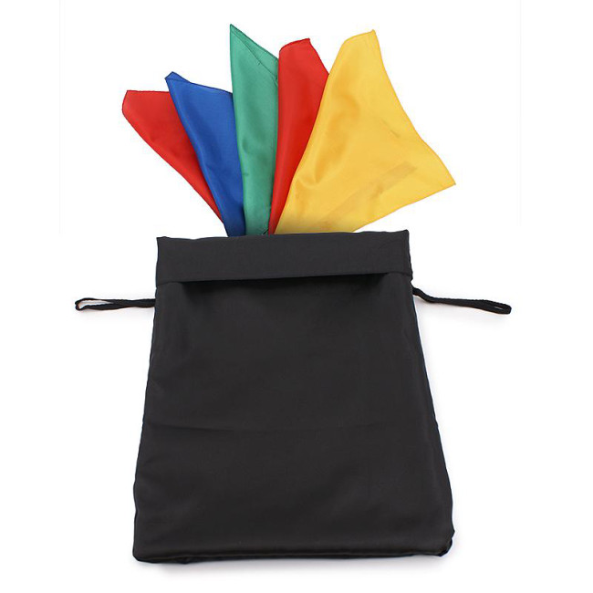 Multi Square Blendo - Bunte Seidentücher in Tasche - Beutel Verwandlung