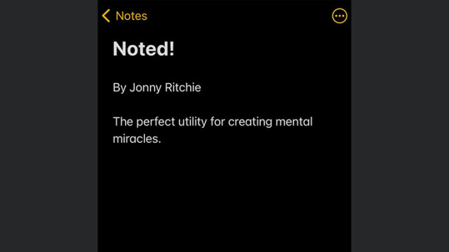 Noted by Jonny Ritchie - Video - DOWNLOAD