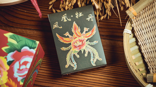 Phoenix and Peony (Green) by Bacon Playing Card Company - Pokerdeck