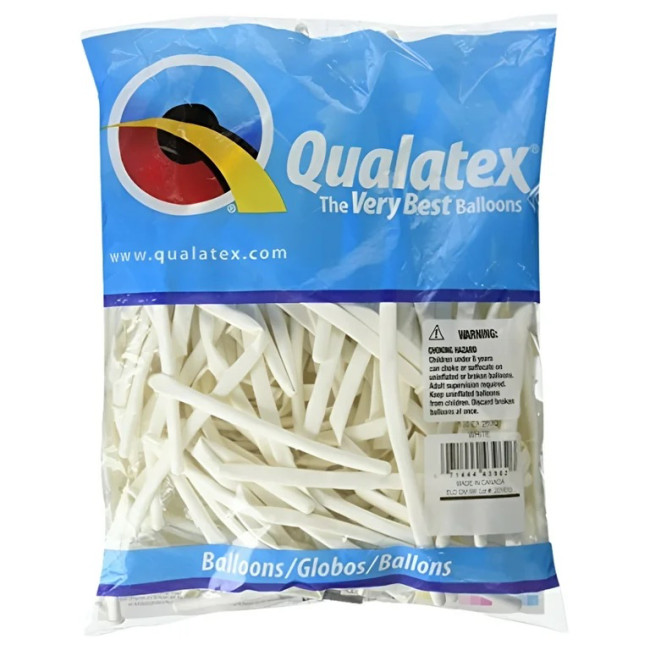 Qualatex 260 Weiß Modellierballons – 50er Pack Premium Qualität (ca. 5 × 152 cm)