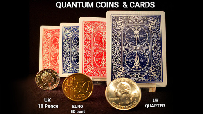 Quantum Coins (Euro 50 cent Red Card) by Greg Gleason and RPR Magic Innovations