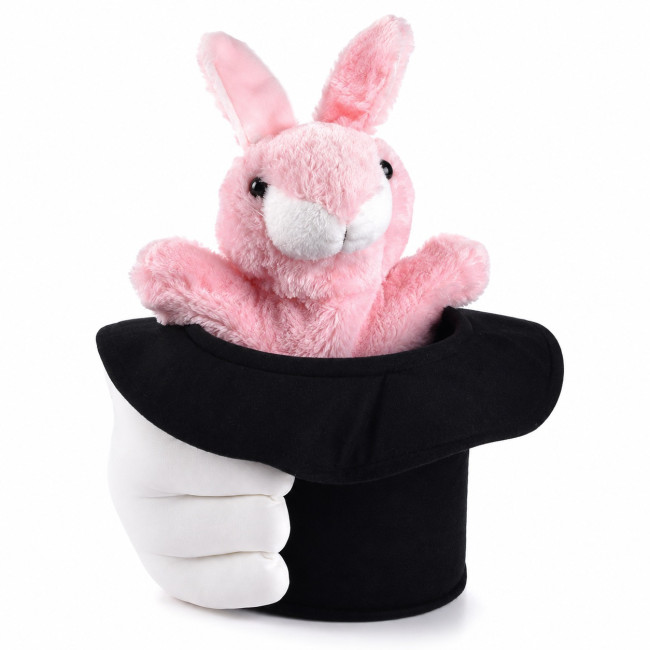 Rabbit in Top Hat Handpuppe - Magischer Hase im Zauberhut für Show & Kinder