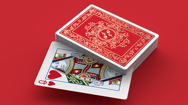 Red Roses Gold Foil (Fully Marked) - Pokerdeck - Markiertes Kartenspiel