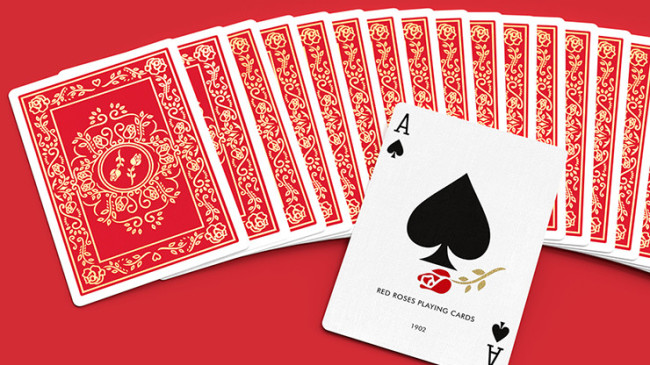 Red Roses Gold Foil (Fully Marked) - Pokerdeck - Markiertes Kartenspiel