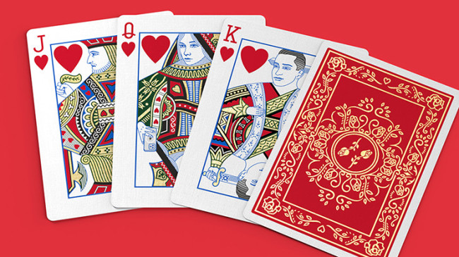 Red Roses Gold Foil (Fully Marked) - Pokerdeck - Markiertes Kartenspiel