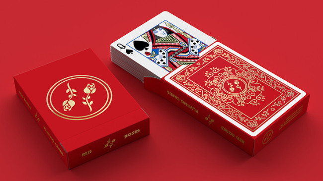 Red Roses Gold Foil (Fully Marked) - Pokerdeck - Markiertes Kartenspiel