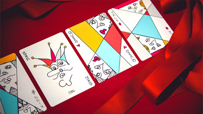 Red Stripe Playing Cards - Handgezeichnete Spielkarten