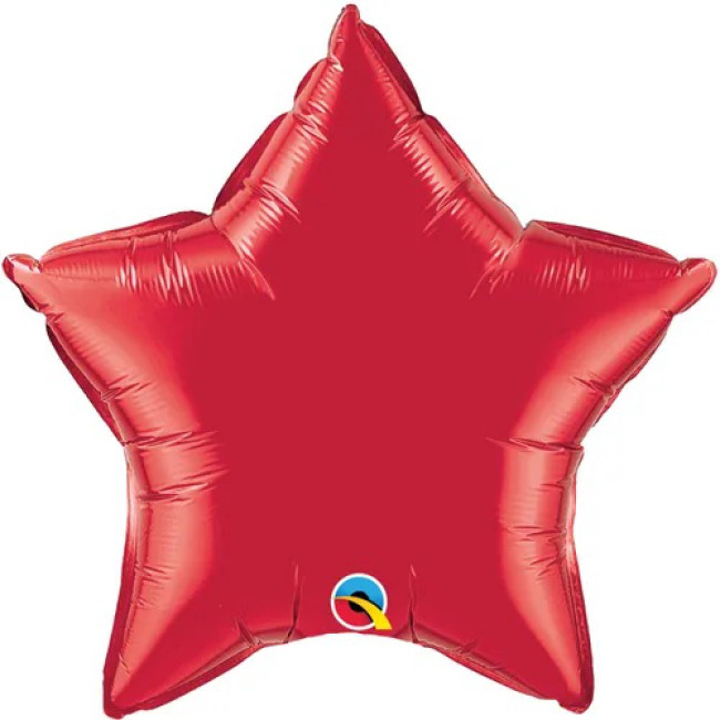 Ruby Star Mini Sternballon - Folienballon 10 cm - Qualatex Latexstern Rot