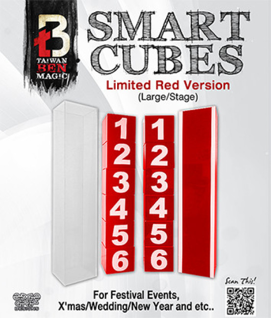 Smart Cubes ROT (Groß/Bühne) by Taiwan Ben - Reihenfolge der Würfel verändern - Kubusspiel