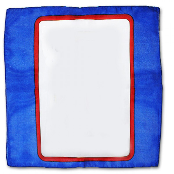 Spielkarte auf Seidentuch - 60 cm - Blau - Blanko Karte