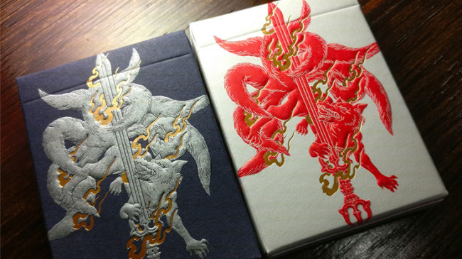 Sumi Kitsune Myth Maker (Blue Craft Letterpressed Tuck) by Card Experiment - Pokerdeck
