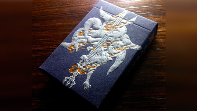 Sumi Kitsune Myth Maker (Blue Craft Letterpressed Tuck) by Card Experiment - Pokerdeck