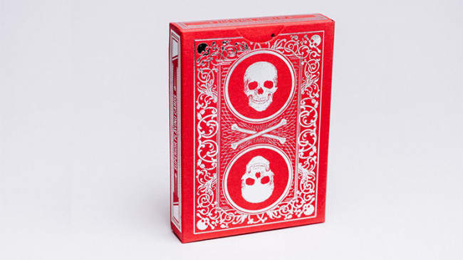 Superior Skull & Bones V2 (Red/Silver) by Expert Playing Card Co. - Pokerdeck