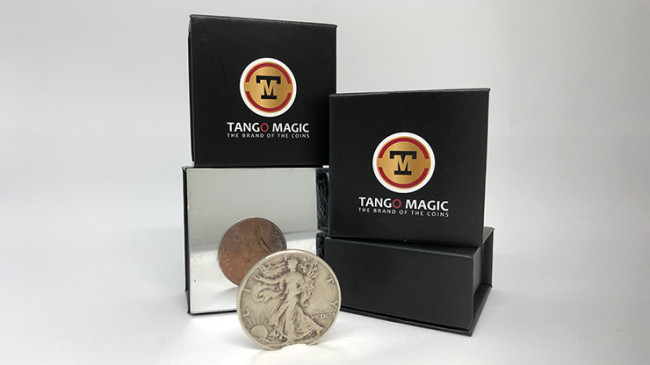 Tango Silver Line Copper and Silver Walking Liberty/English Penny (w/DVD) (D0120) by Tango