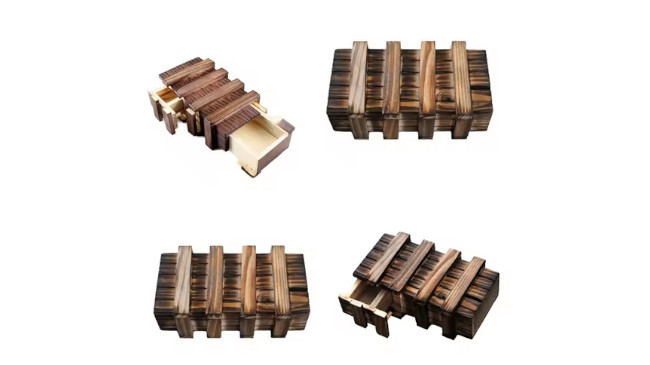 Treasure Puzzle Box - Geheimbox mit 2 versteckten Fächern - Holz