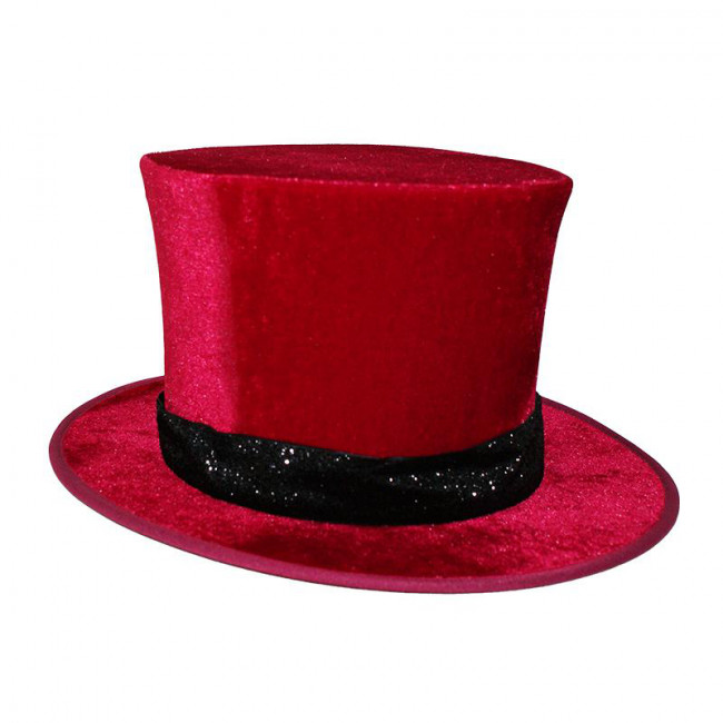 Trick Zauberhut - Faltbarer Zylinderhut mit Geheimfach (doppelter Boden) - Folding Top Hat - Super Gibus Red