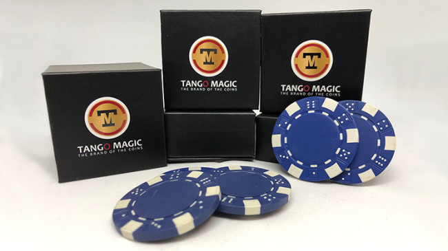 TUC Poker Chip Blue plus 3 regular chips (PK002B) by Tango Magic