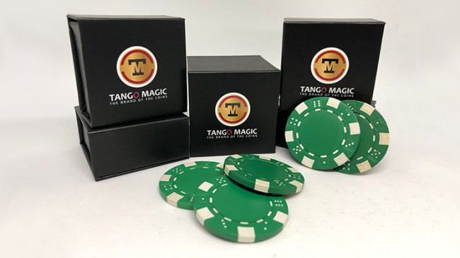TUC Poker Chip Green plus 3 regular chips (PK002G) by Tango Magic