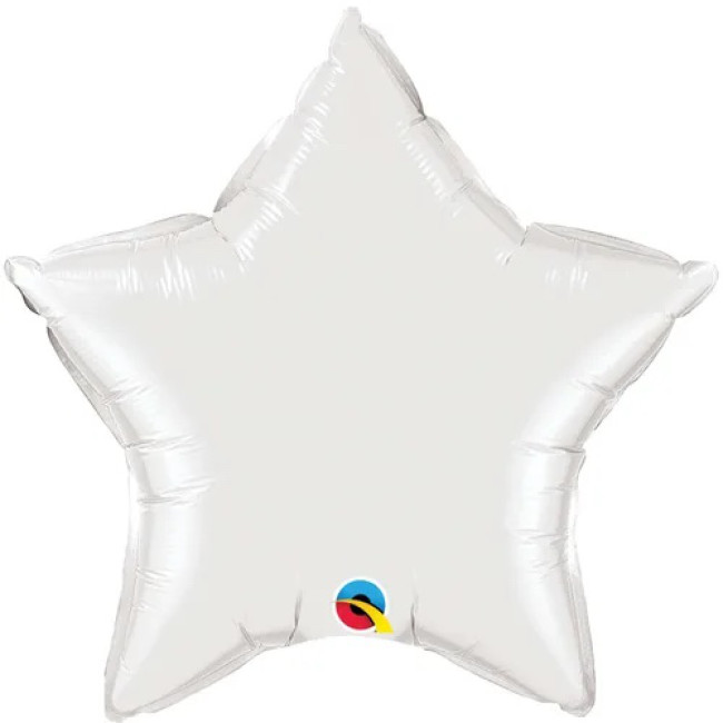 White Star Mini Stern - Folienballon 10 cm - Qualatex Weiß Sternballon heliumgeeignet