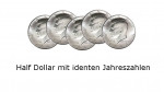 Half Dollar - 5 Münzen - Ungimmicked (gleiche Jahreszahlen)